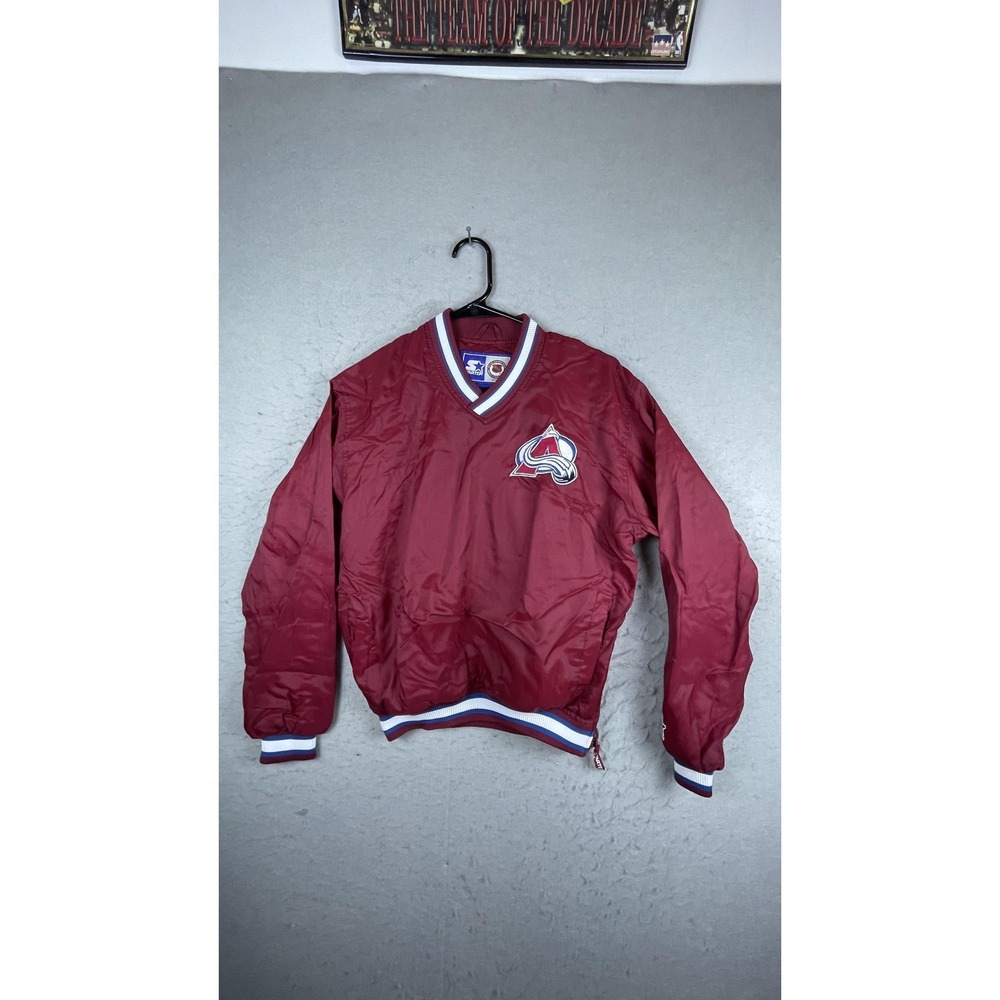 Vintage Colorado Avalanche Jacket Mens Large Red NHL Hockey Starter Sakic 19